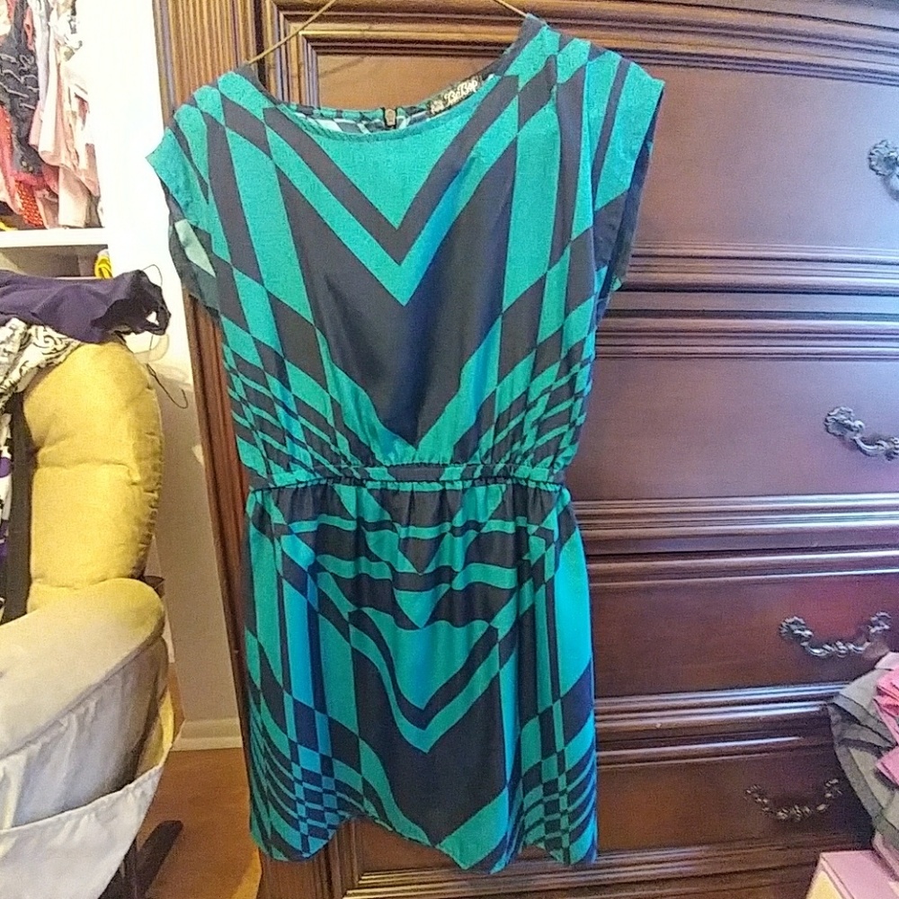 Emerald & navy dress